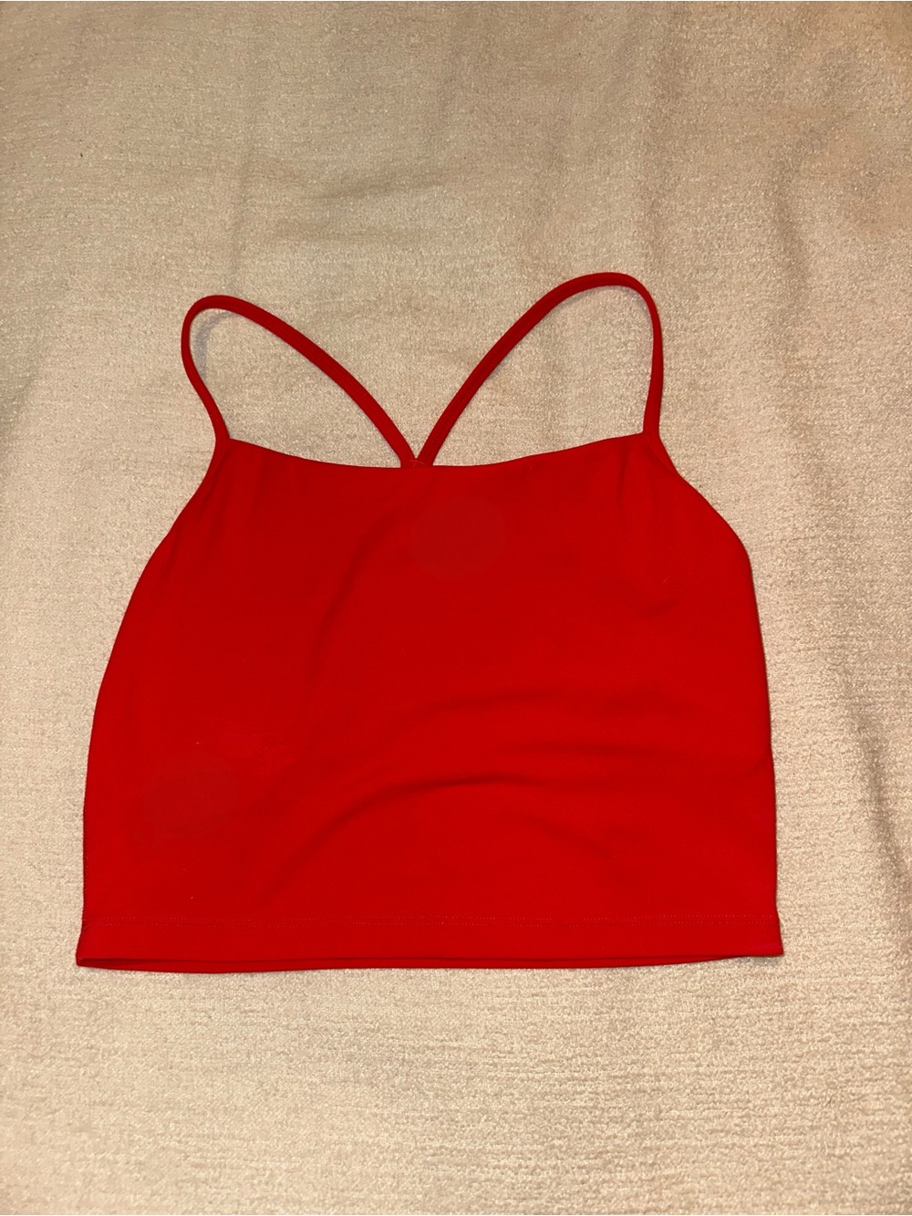 Red Spaghetti Strap Cropped Tank Top